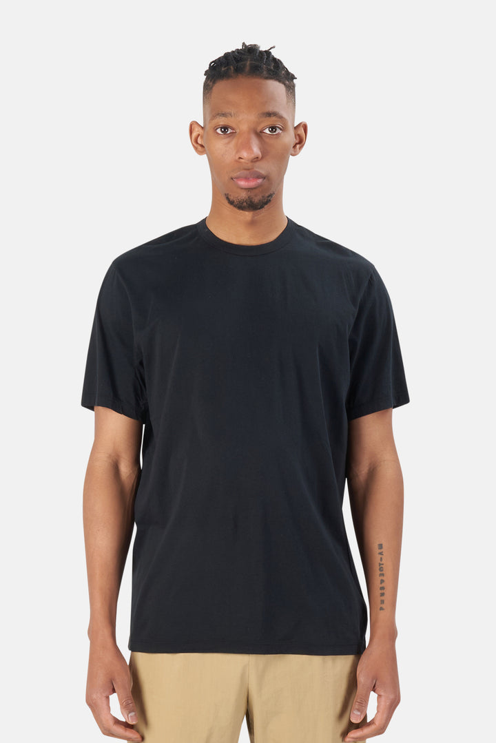 Elevated Lotus Jersey Crew Tee Black - blueandcream