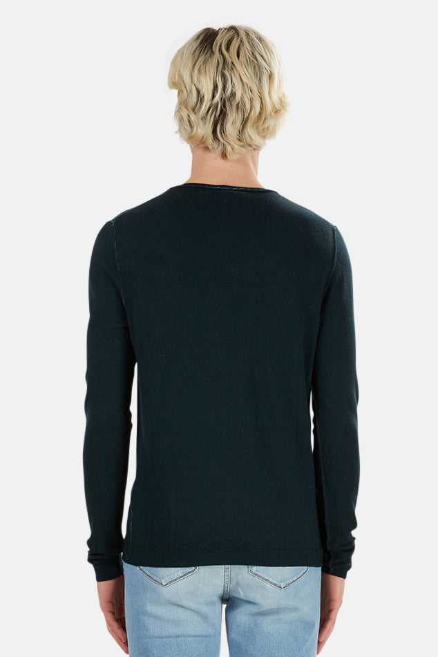 Green 120% LINO Cashmere Sweater - blueandcream