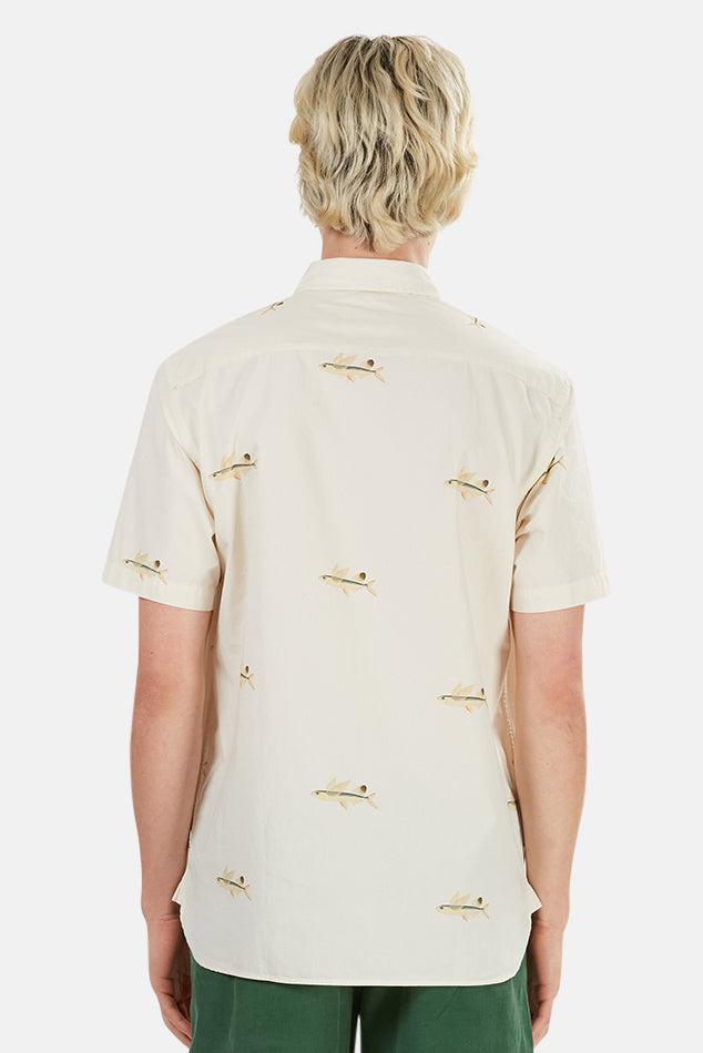 Alegre Printed Shirt Flying Fish - blueandcream