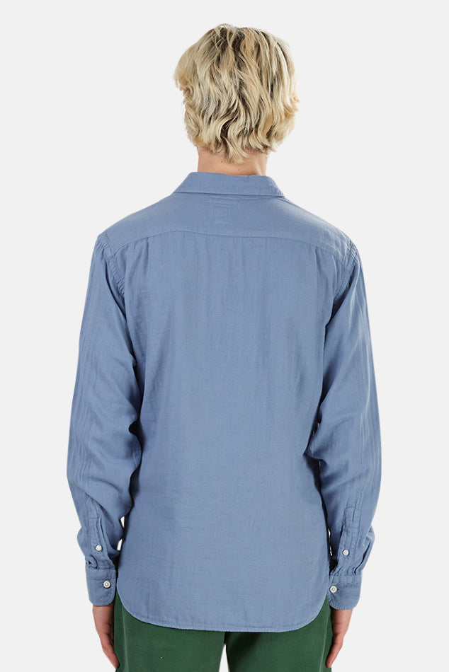 Ripper Double Gauze Shirt Matte Blue - blueandcream