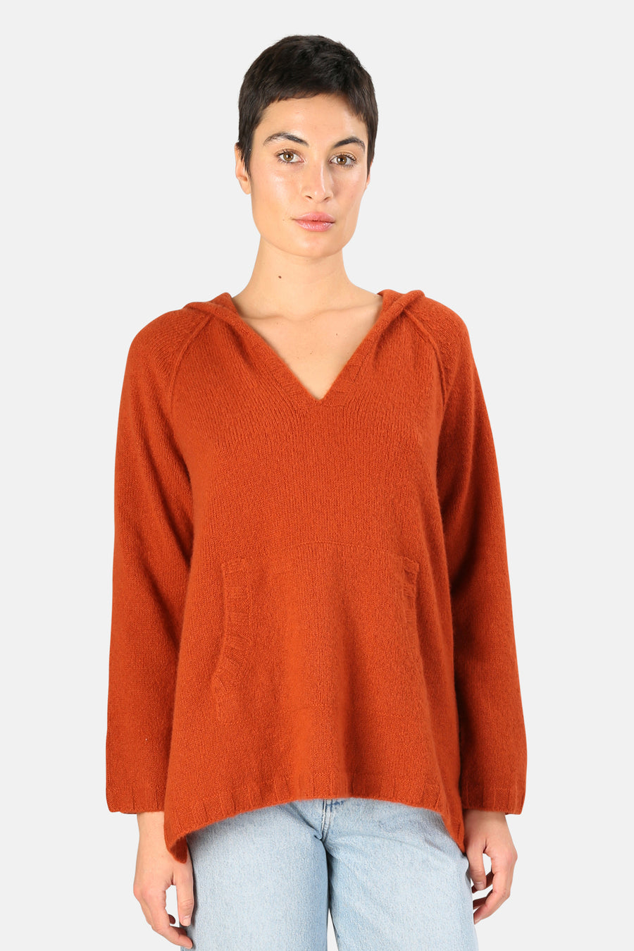 Hooded Cashmere Pullover Poncho Harvest - blueandcream