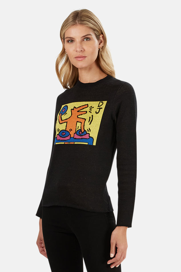 Keith Haring Jacquard Sweater Black - blueandcream