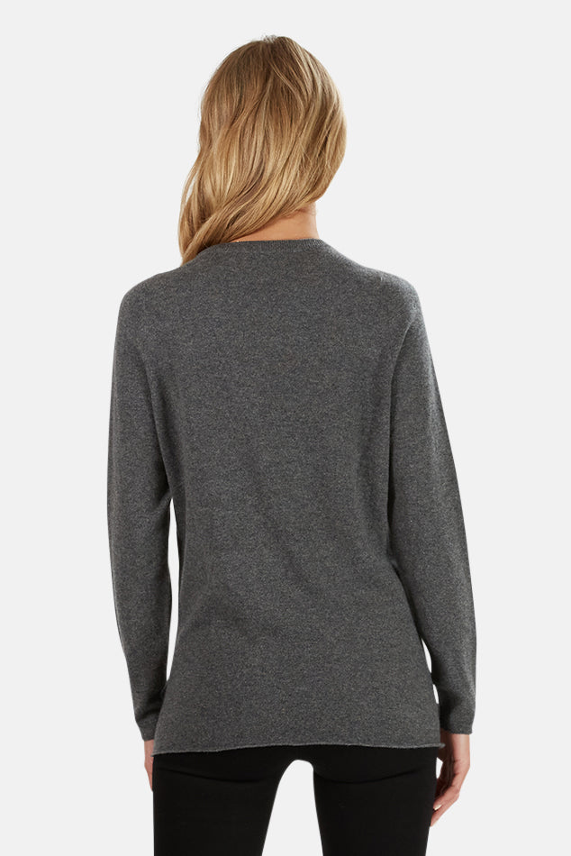 Cashmere Multi-Leaf Derby Sweater Grey - blueandcream