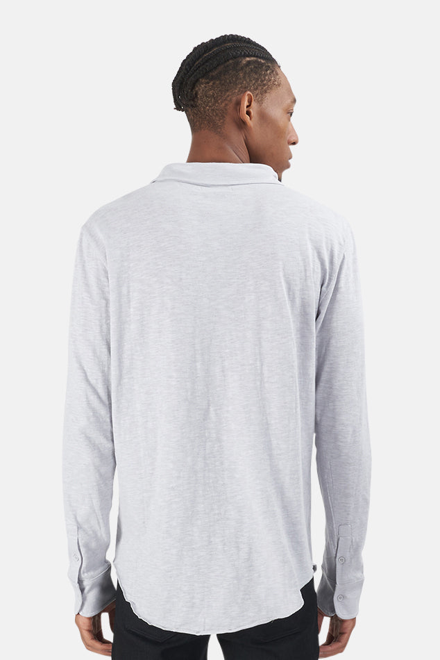 Essential Knit Shirt Light Grey - blueandcream