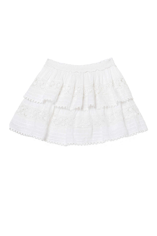Kids Ruffle Mini Skirt White - blueandcream