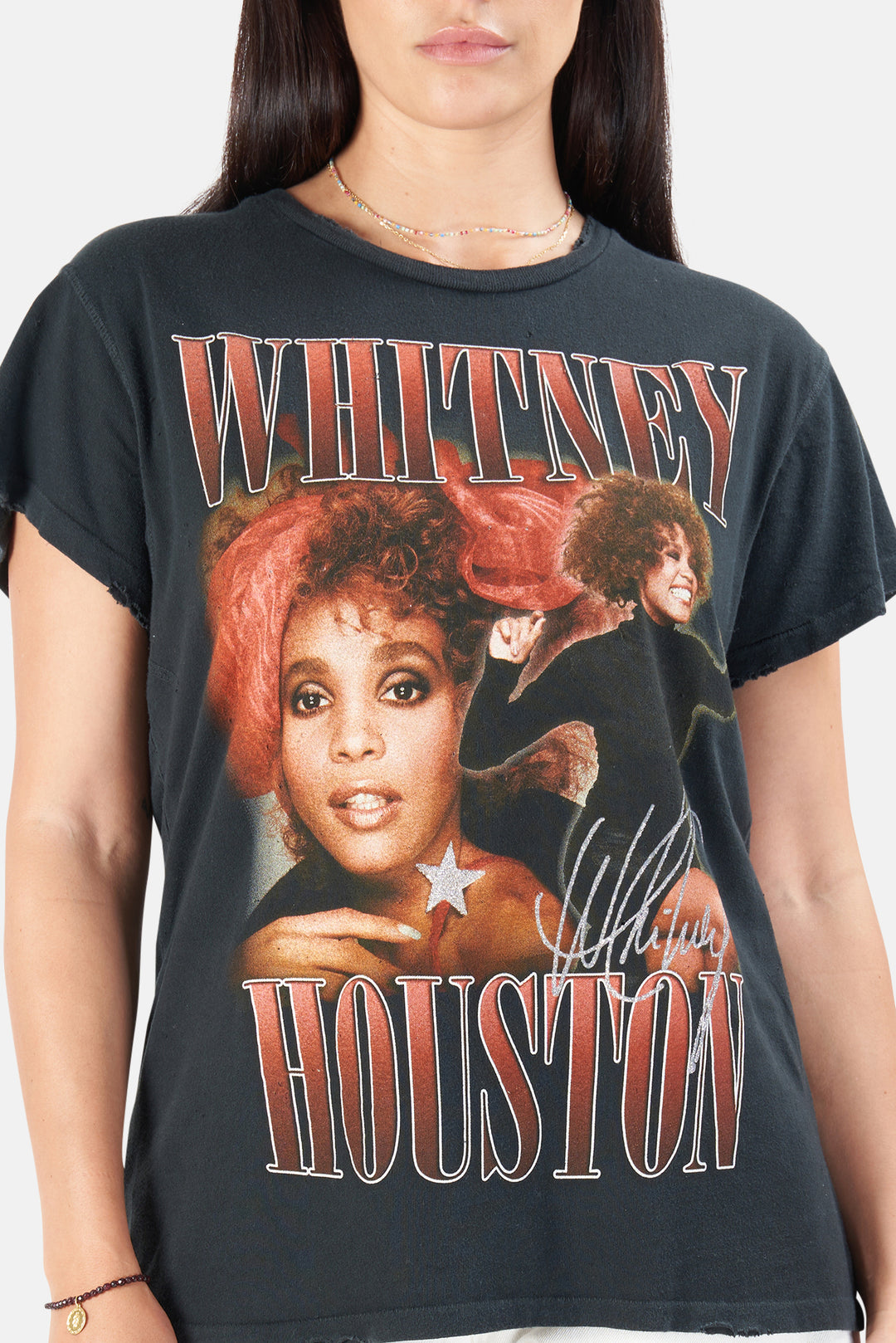 Whitney Houston Tee Coal Pigment - blueandcream