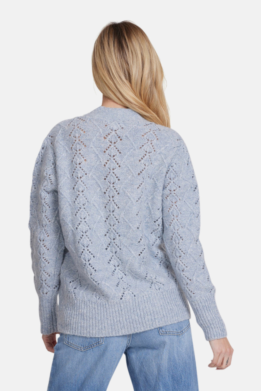 Mohair Pointelle Oversized Cardigan Baby Blue
