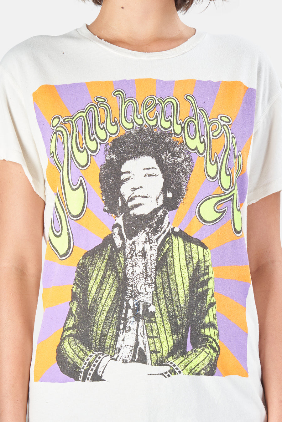 Jimi Hendrix Psychedelic Tee Off White - blueandcream