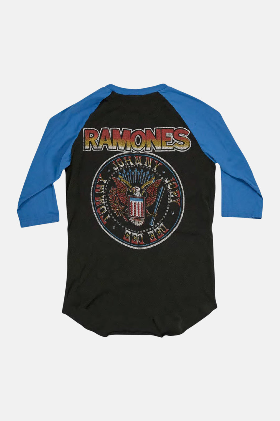 Ramones Blitzkrieg Raglan Coal/Vintage Blue - blueandcream