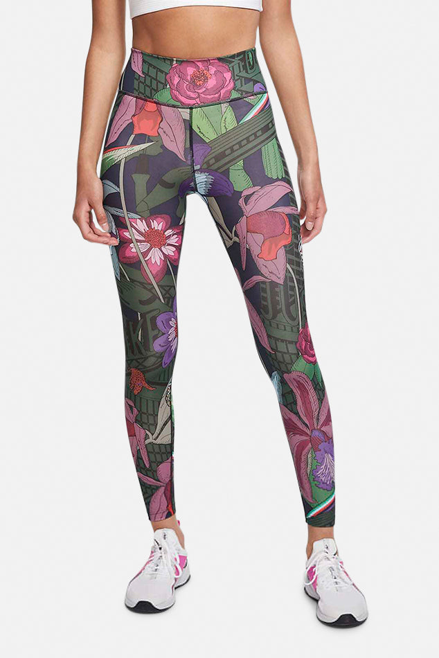 Nike Icon Clash One Floral Leggings - blueandcream