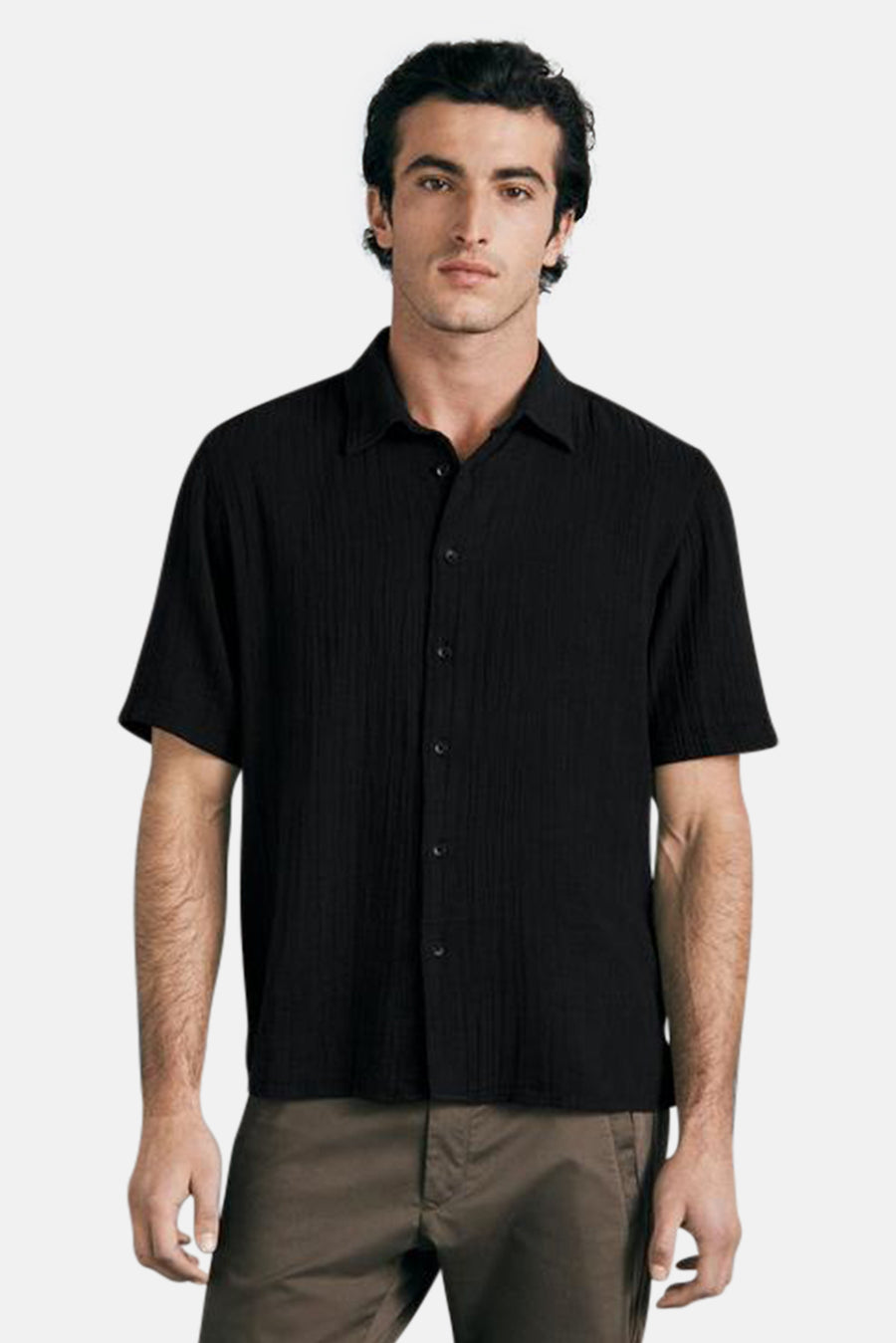 Dalton Gauze Short Sleeve Shirt Black