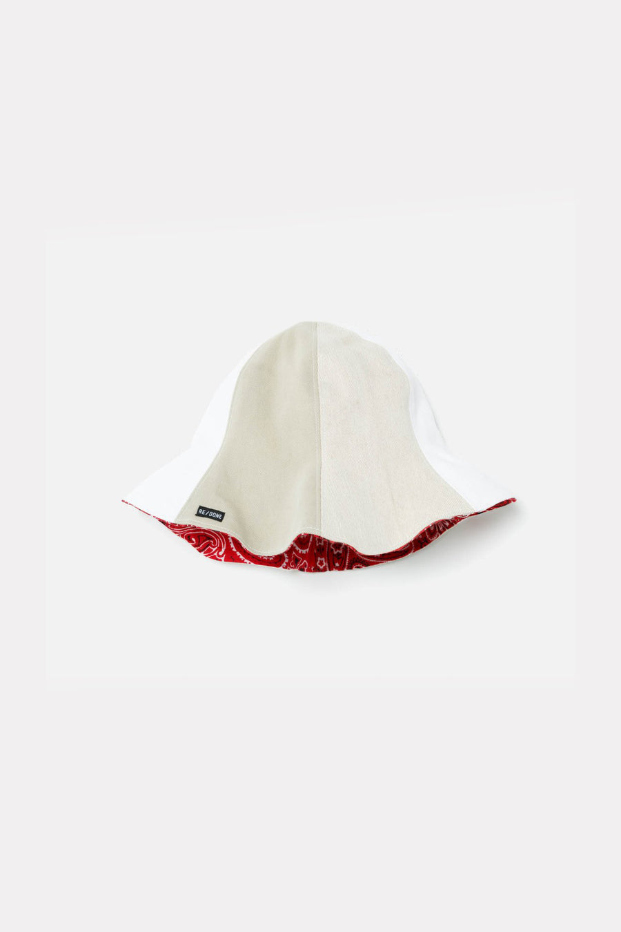 70s Reversible Tulip Hat Beige/Red - blueandcream