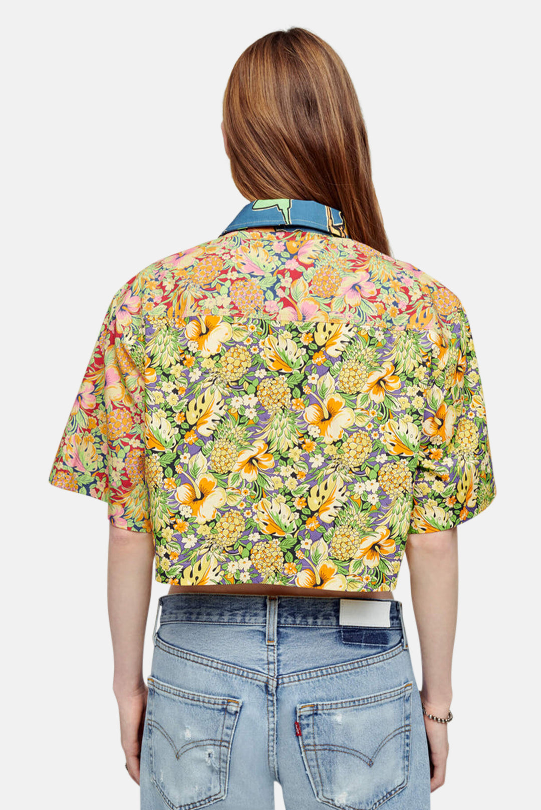 Oversized Crop Shirt Multi Pineapple