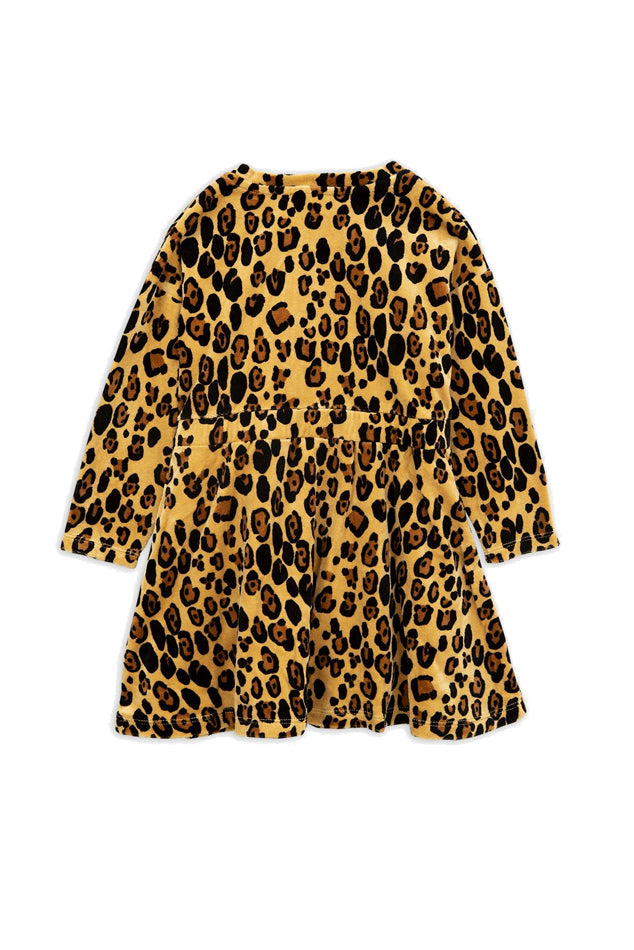 Mini Rodini Velour Leopard Dress - blueandcream