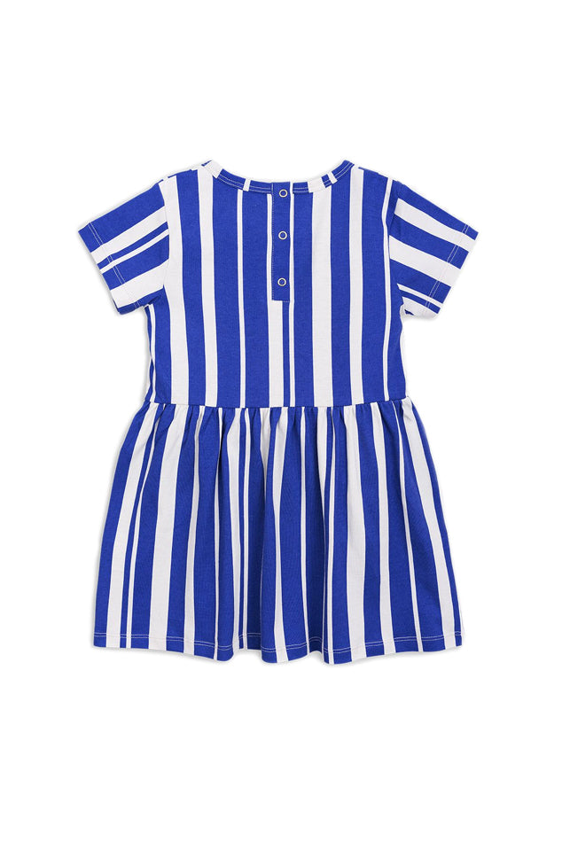 Mini Rodini Odd Stripe Short Sleeve Dress - blueandcream