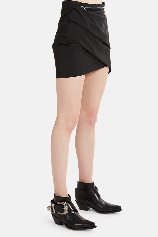 Lizzie Multi Zip Skirt Track Black - blueandcream