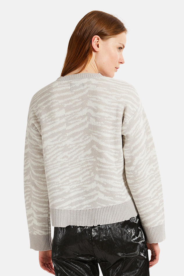 Emma Sweater Grey Zebra - blueandcream