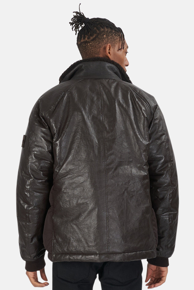 Ghost Piece Down Leather Bomber Brown - blueandcream