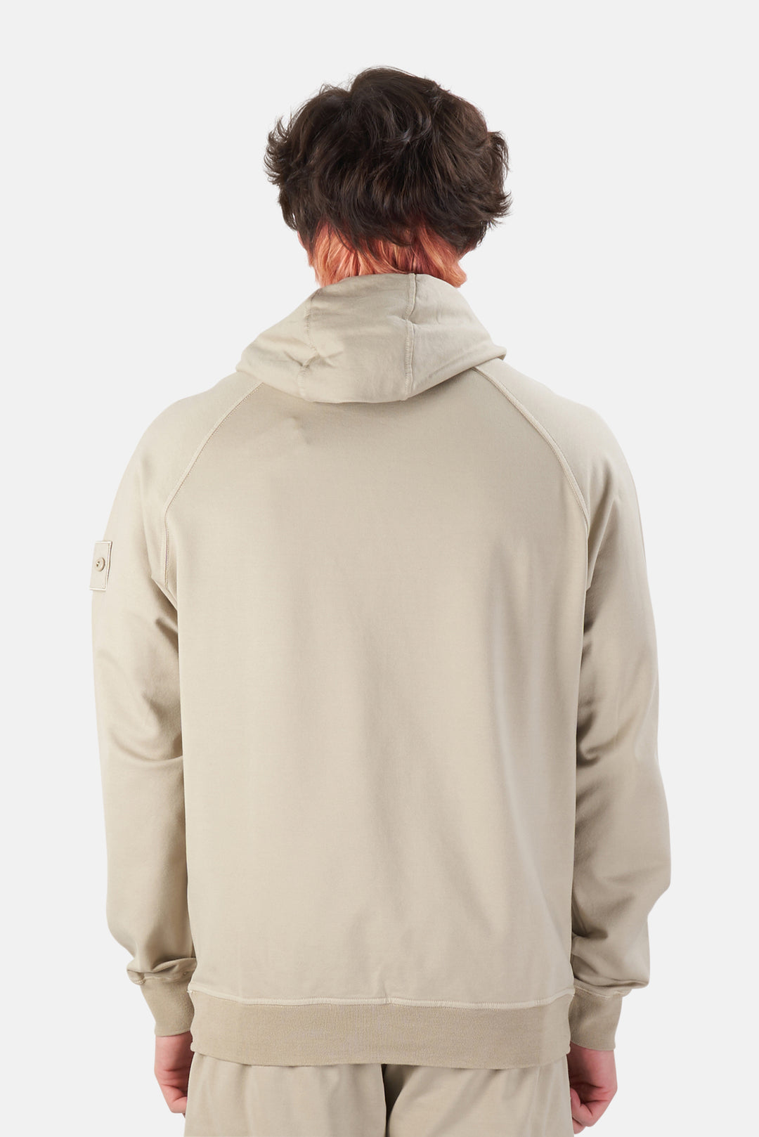 Ghost Piece Cotton Hooded Sweatshirt Khaki - blueandcream