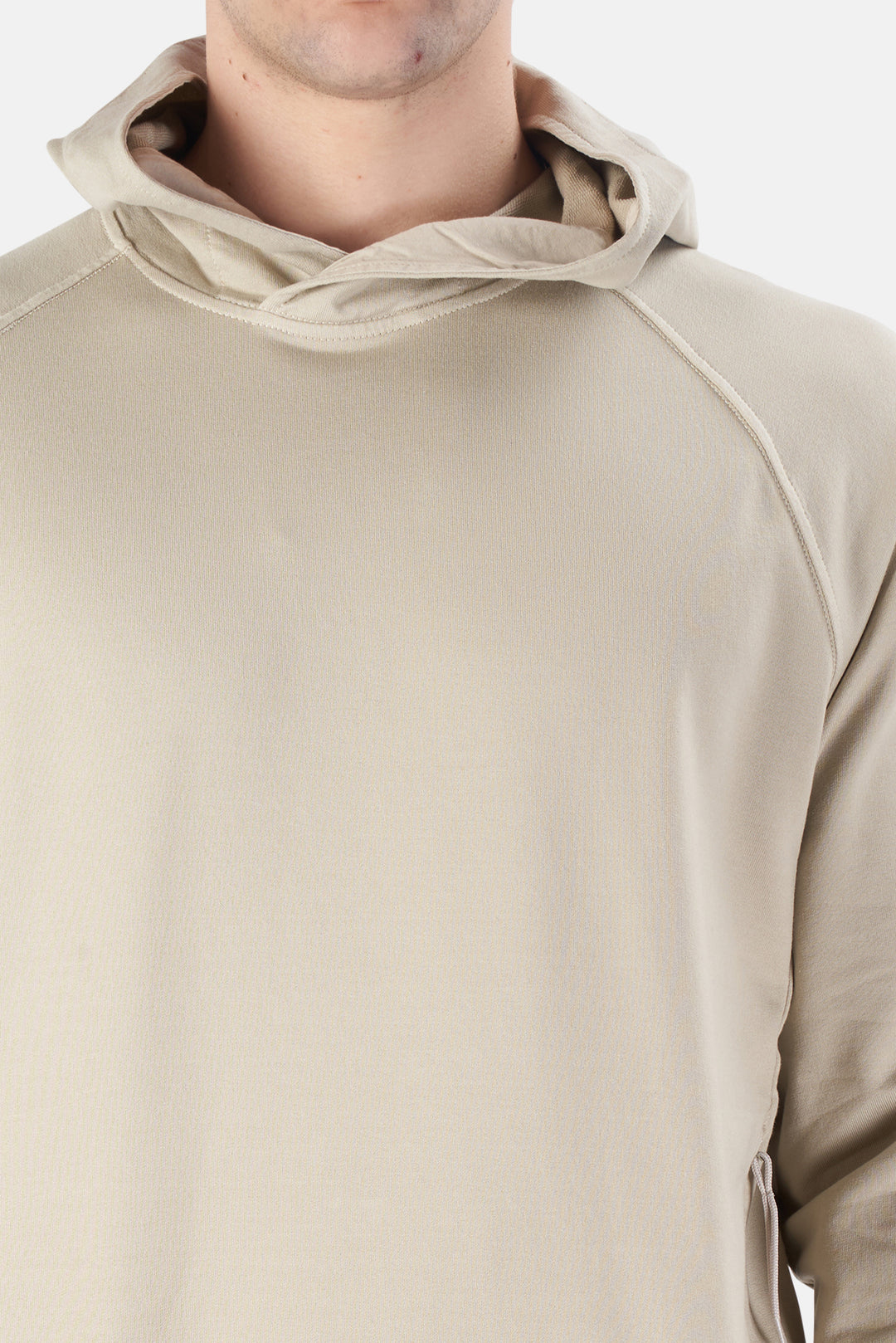 Ghost Piece Cotton Hooded Sweatshirt Khaki - blueandcream