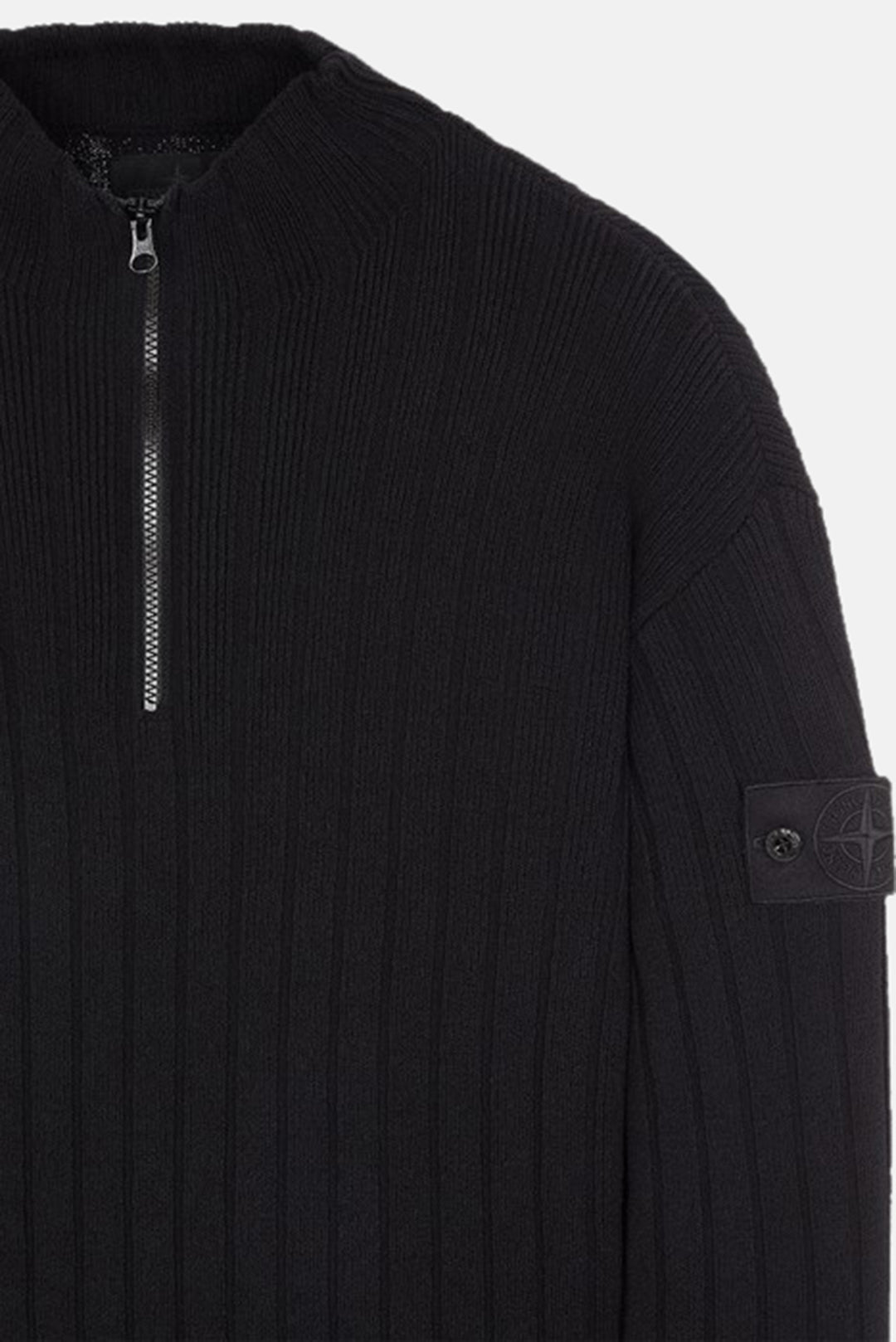 Ghost Piece Quarter Zip Sweater Black