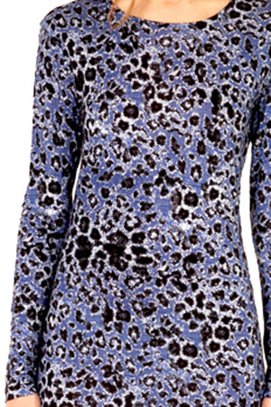 Derek Lam 10 Crosby Peri Printed Long Sleeve Dress - blueandcream