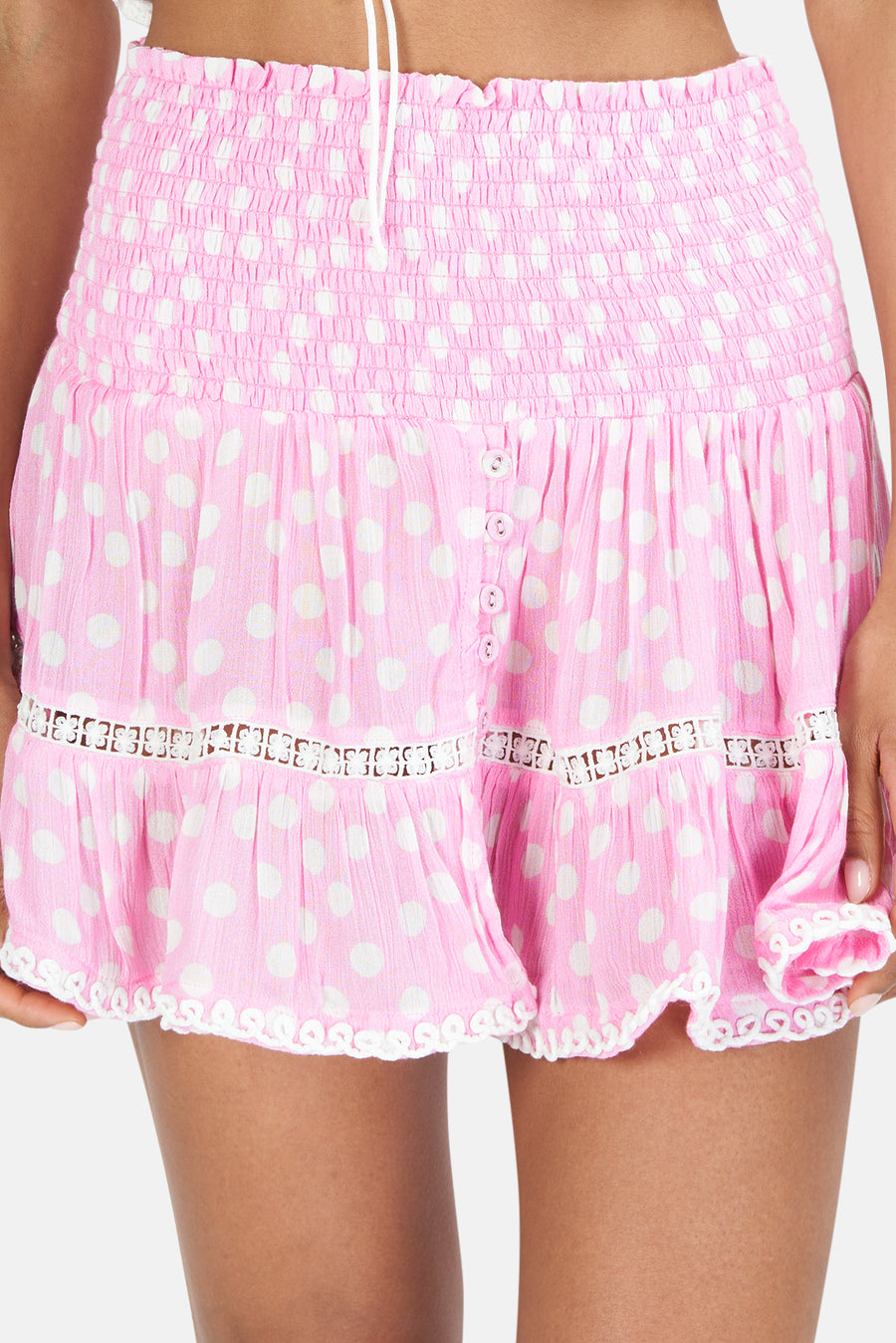 Pomponette Dot Skirt Pink - blueandcream