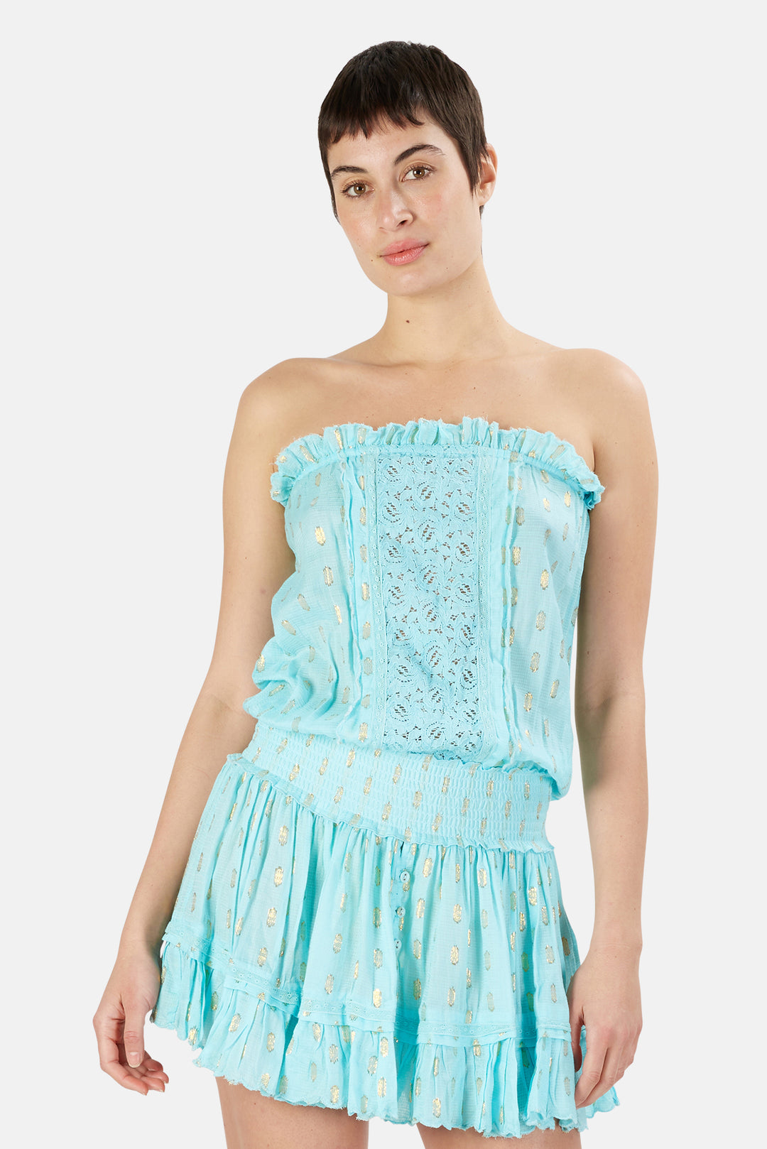 Malibu VI Pepite Dress Turquoise - blueandcream