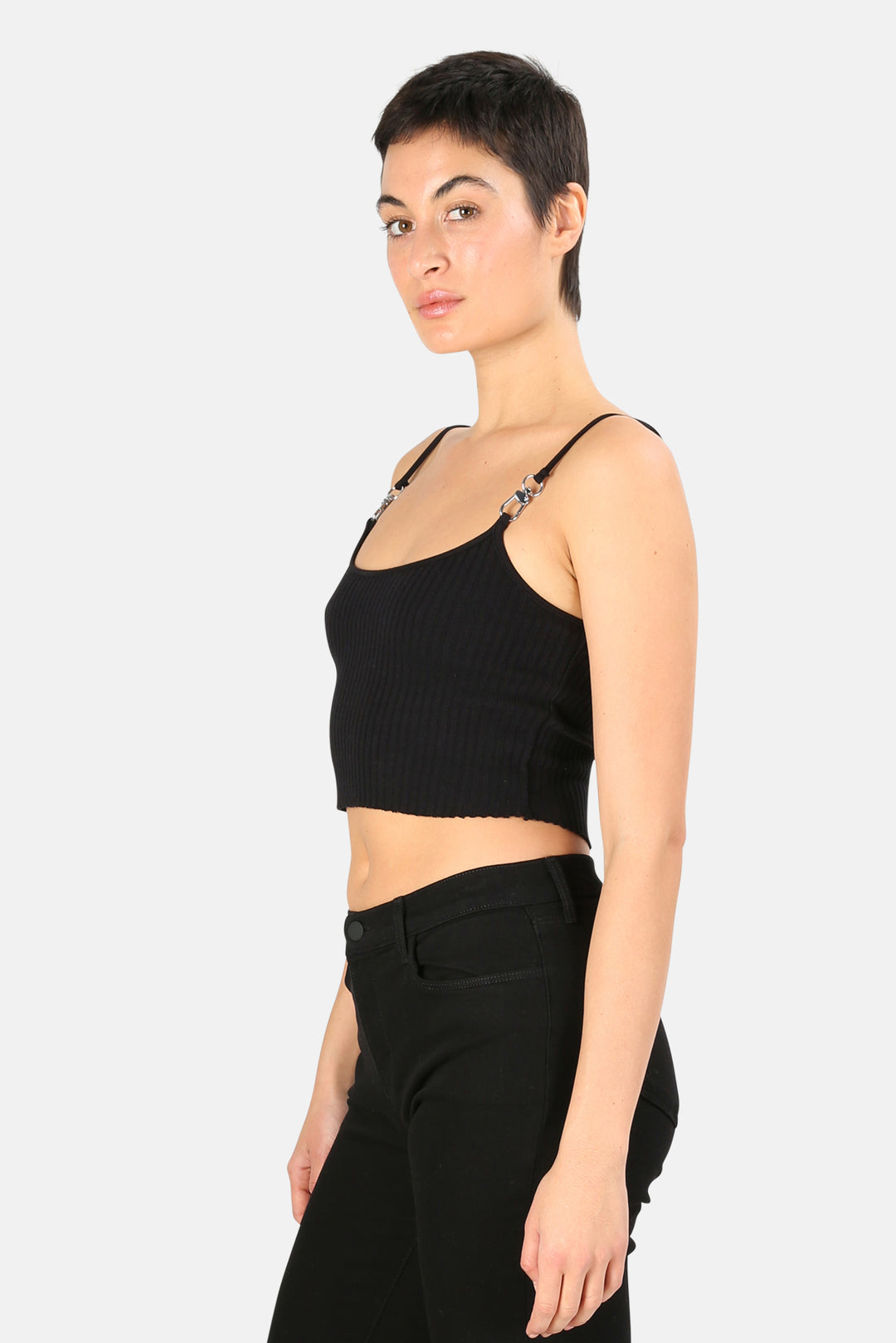 Vital Rib Tank Jet Black - blueandcream