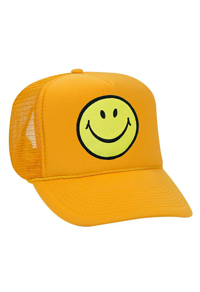 Smiley Trucker Hat Gold - blueandcream