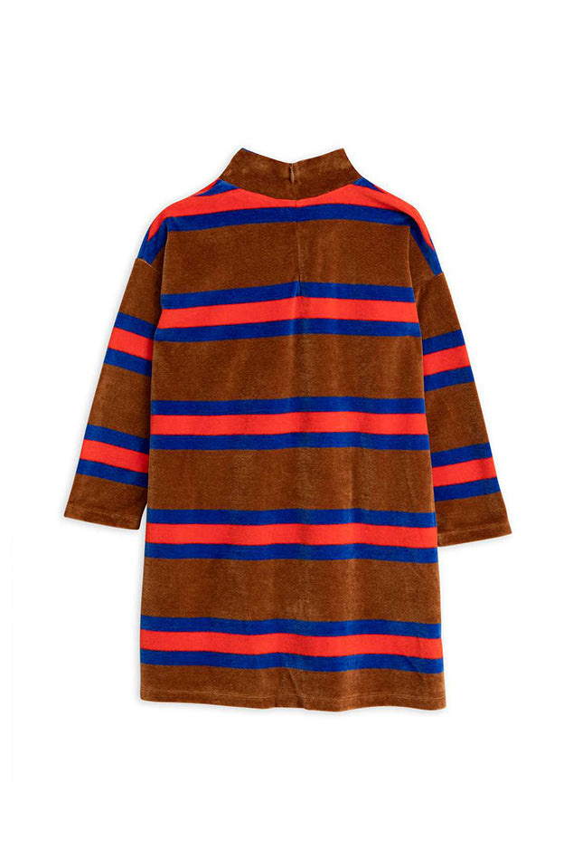 Mini Rodini Velour Stripe Long Sleeve Dress – blueandcream