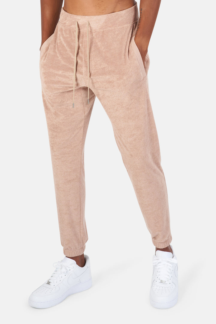 Poolside Terry Jogger Camel - blueandcream