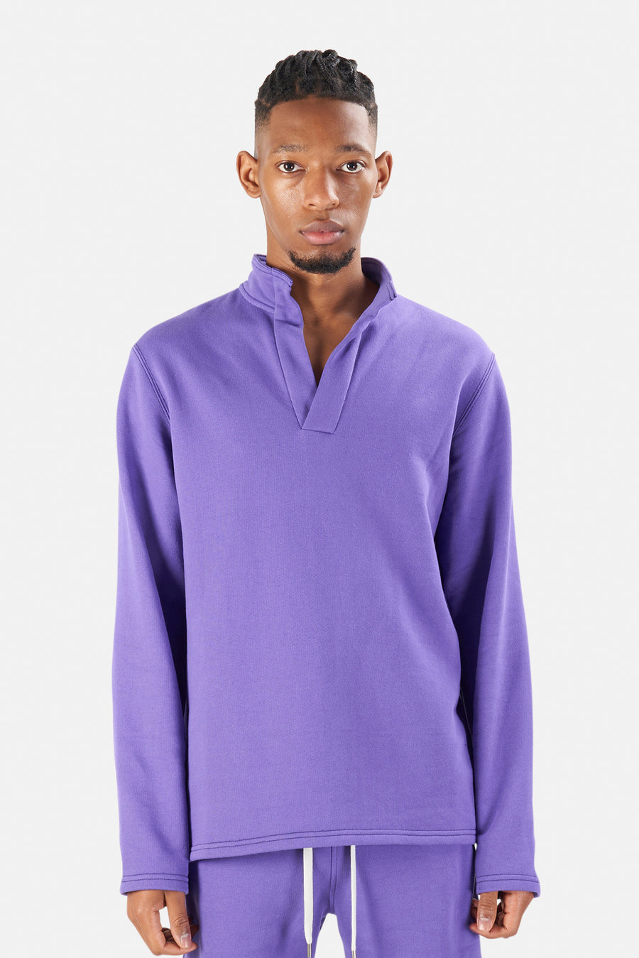 Pop Collar Pullover Bright Purple - blueandcream