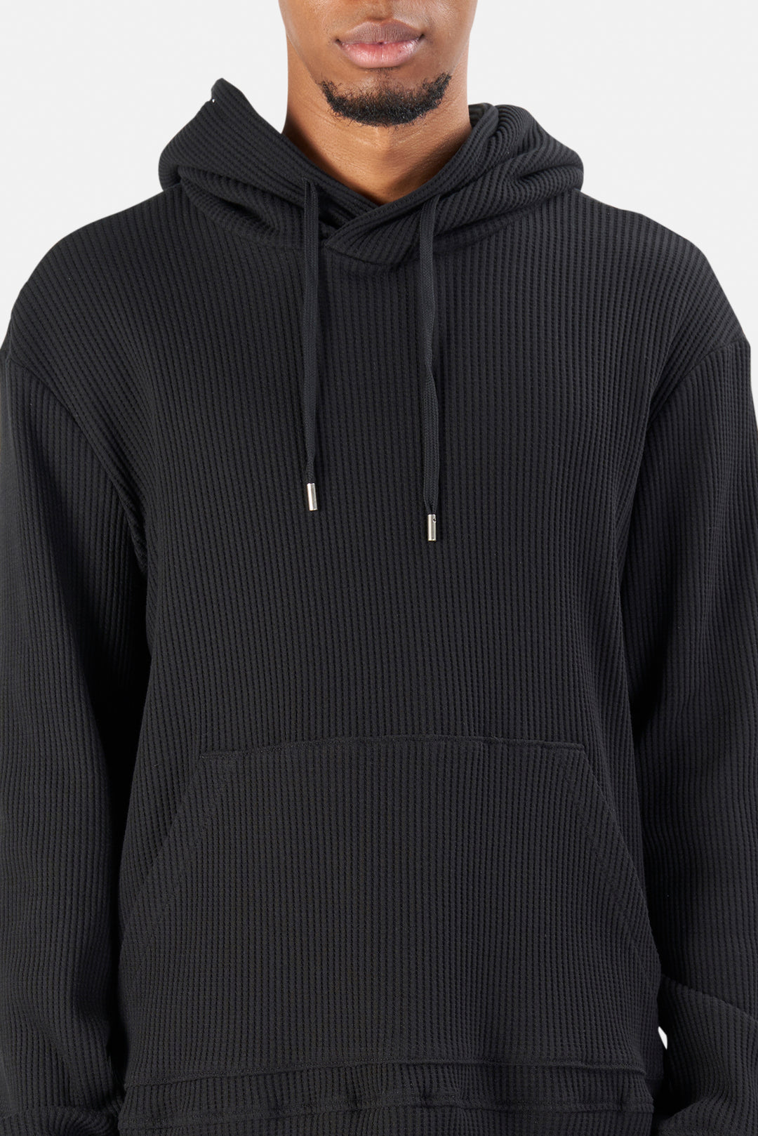 Waffle Hoodie Black - blueandcream