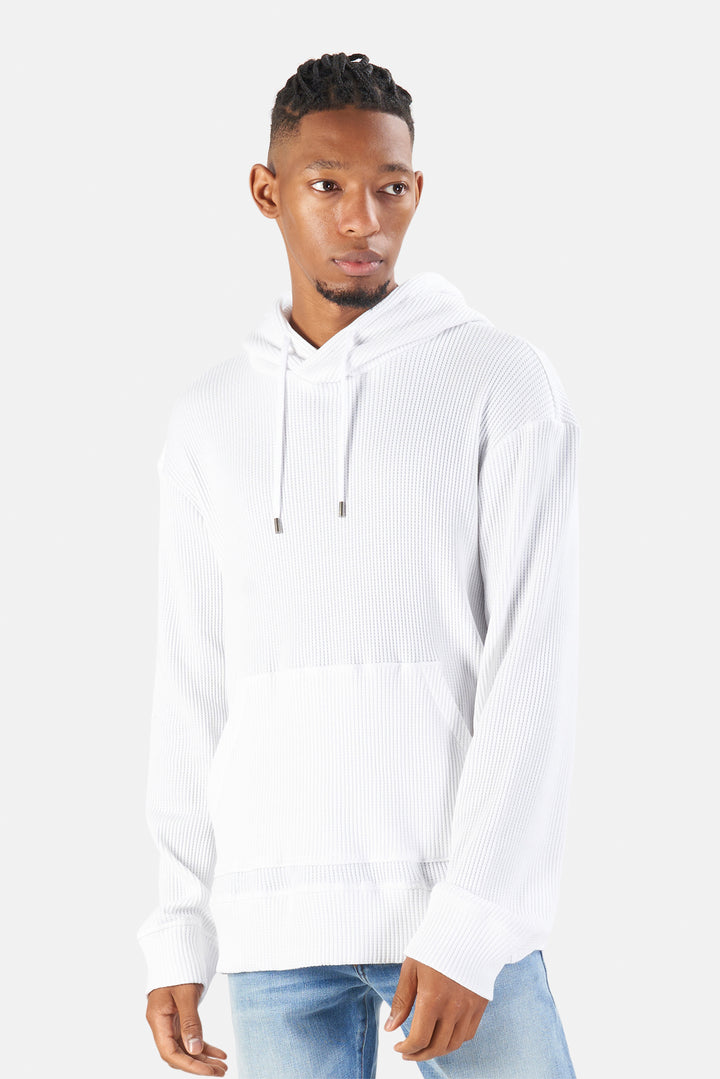 Waffle Hoodie White - blueandcream