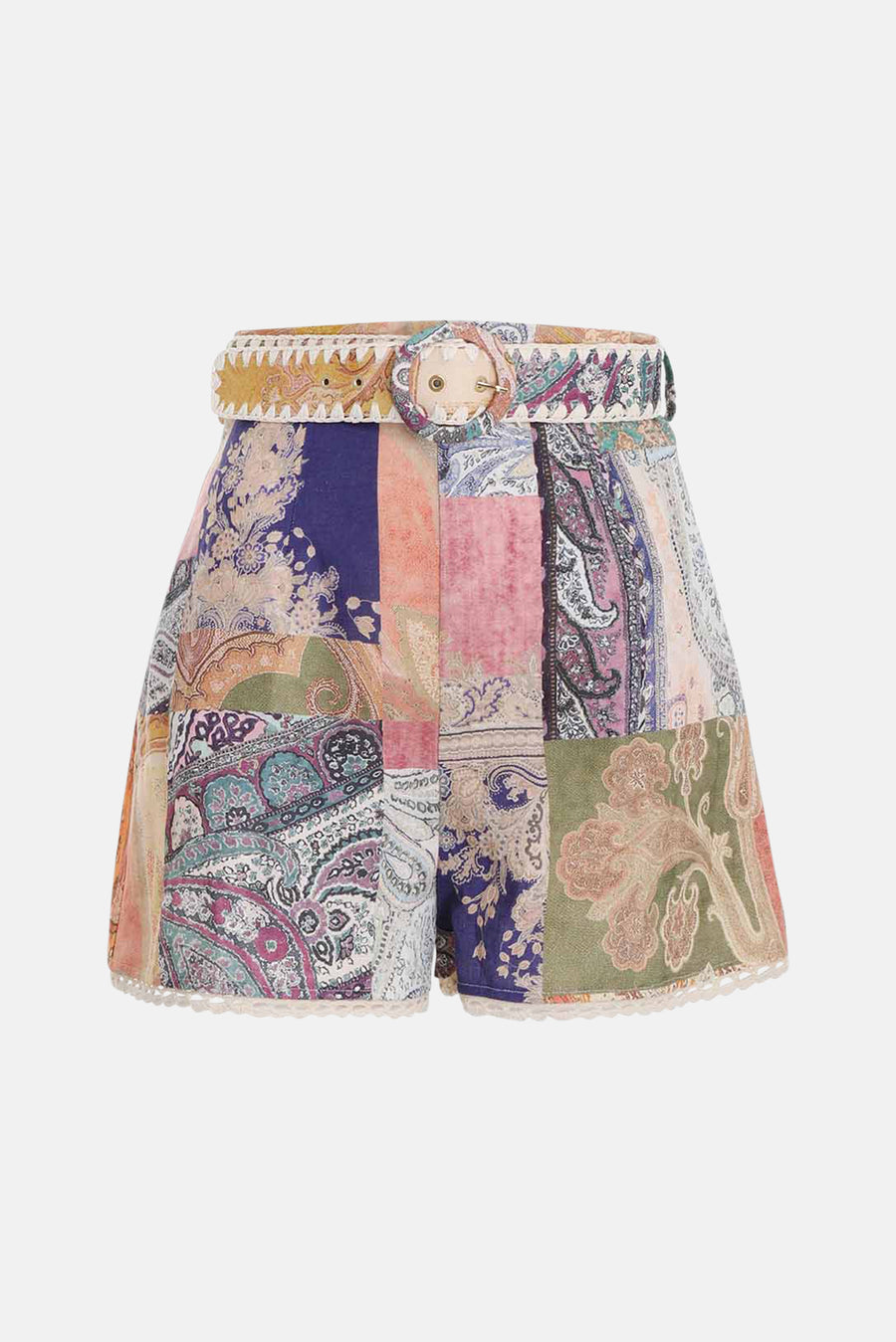Anneke Fitted Short Patch Paisley - blueandcream
