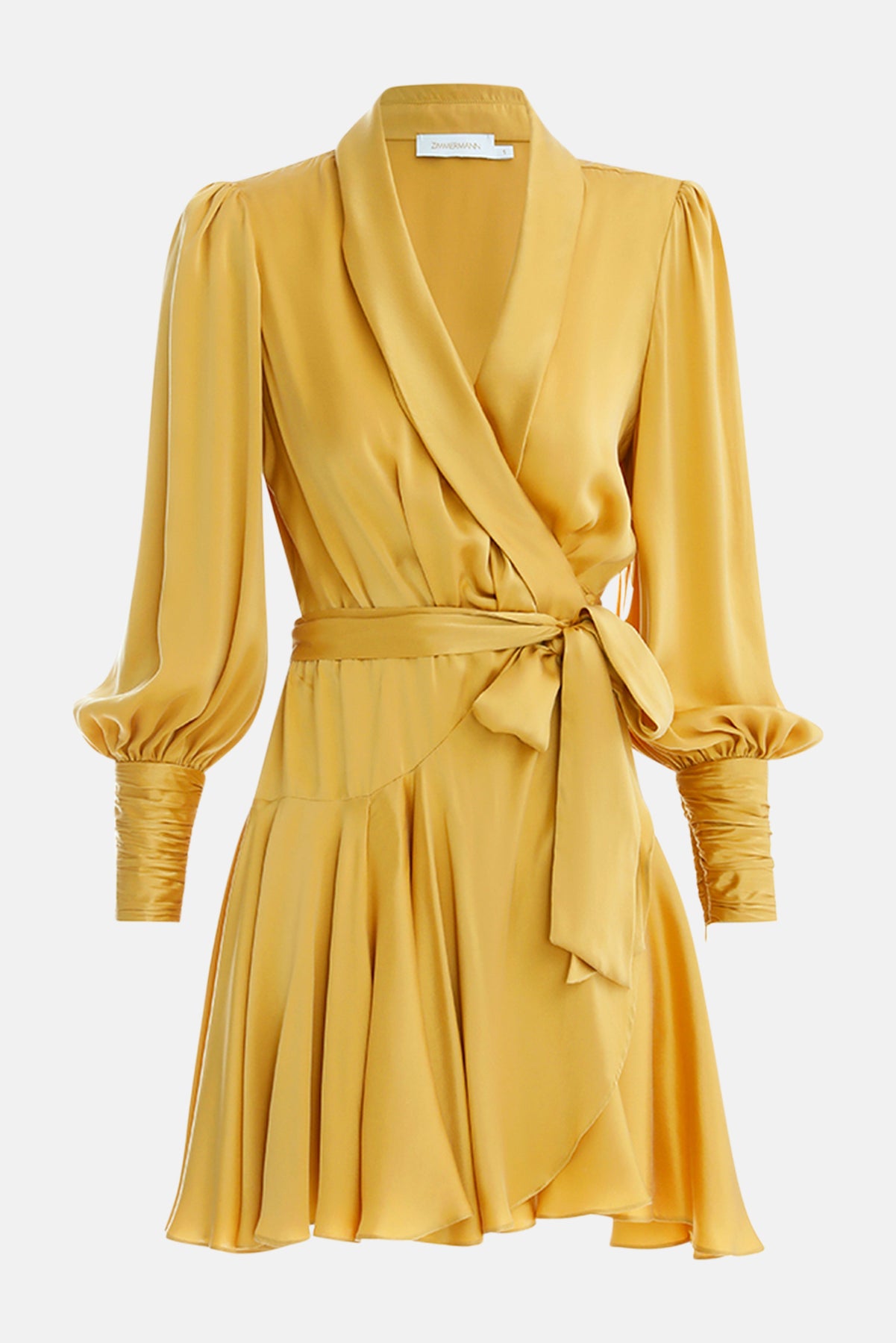 Silk Wrap Mini Dress Gold blueandcream Silk Wrap Mini Dress Gold blueandcream