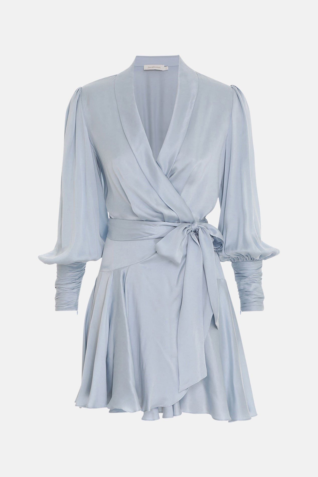 Silk Wrap Mini Dress Ice Blue – blueandcream
