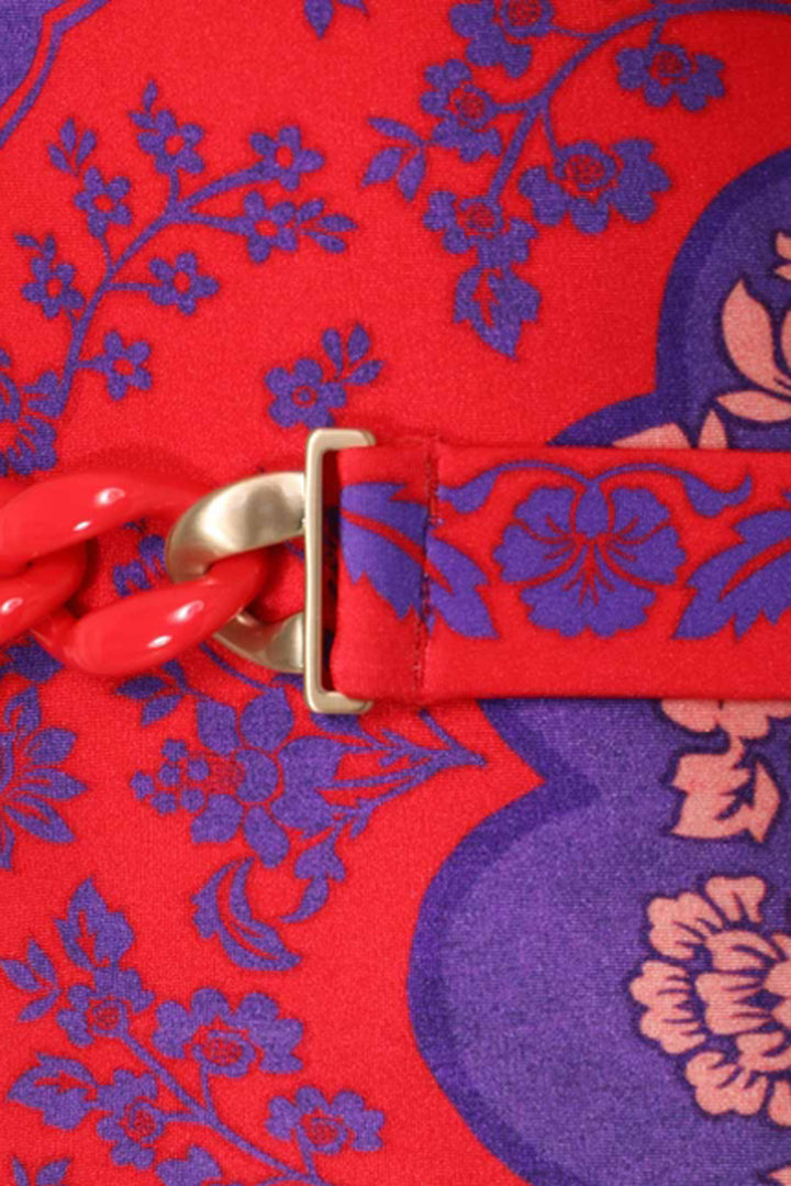 Raie Chain Link Bandeau 1 Pc Purple/Red Floral