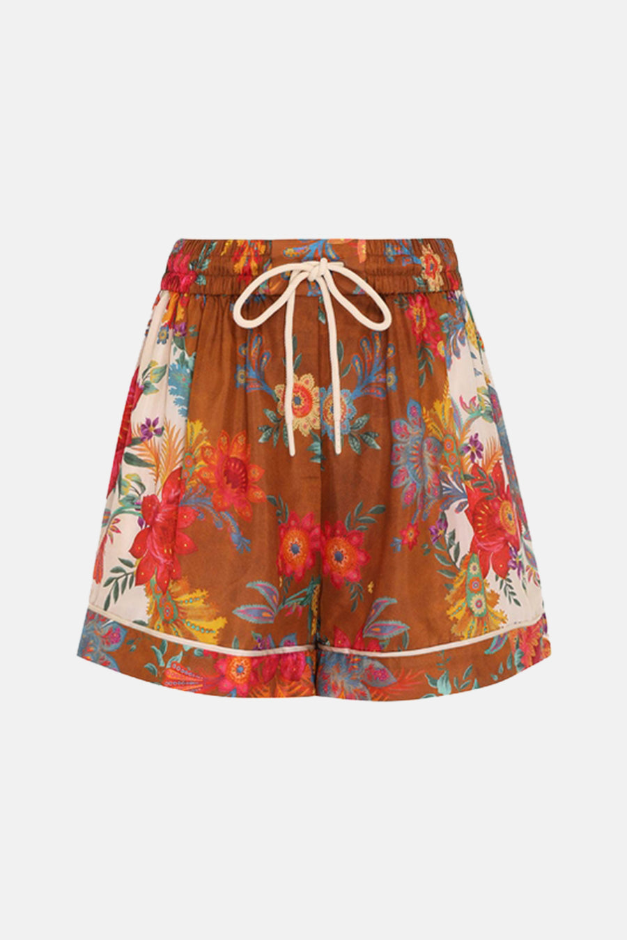 Ginger Relaxed Short Cream/Brown Floral