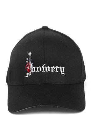 Bowery Flex Fit Hat Black/White Font - blueandcream