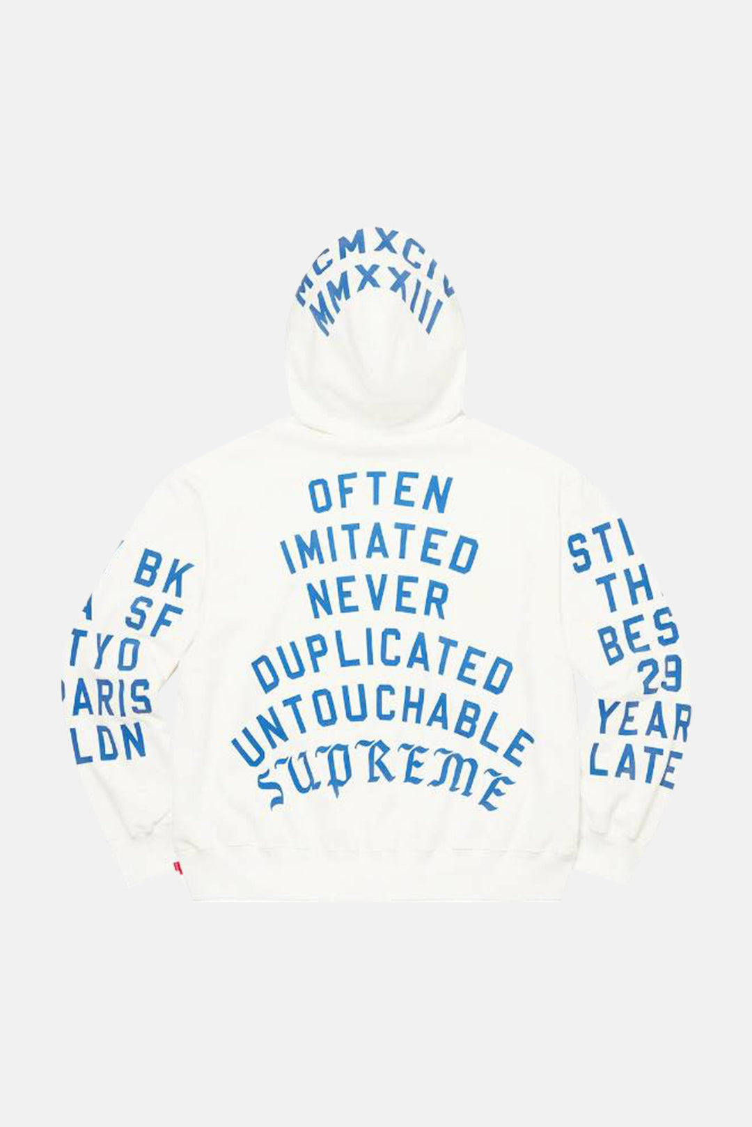 Supreme Team Flocked Hooded Sweatshirt White