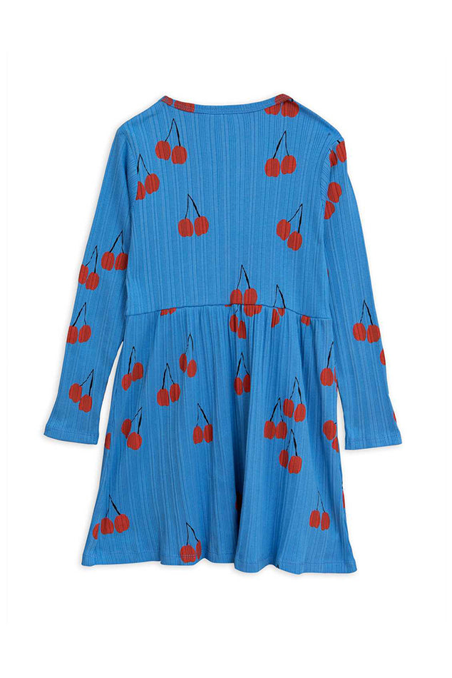 Mini Rodini Cherry Long Sleeve Dress - blueandcream
