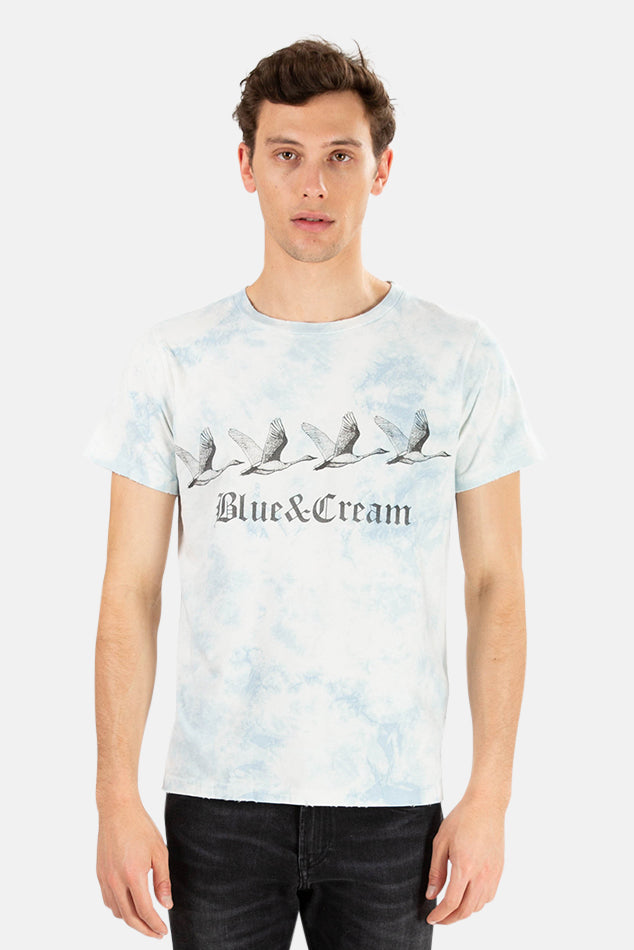 Remi Relief x Blue&Cream Tie Dye Swan Blue&Cream Tee - blueandcream
