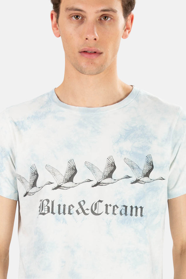 Remi Relief x Blue&Cream Tie Dye Swan Blue&Cream Tee - blueandcream