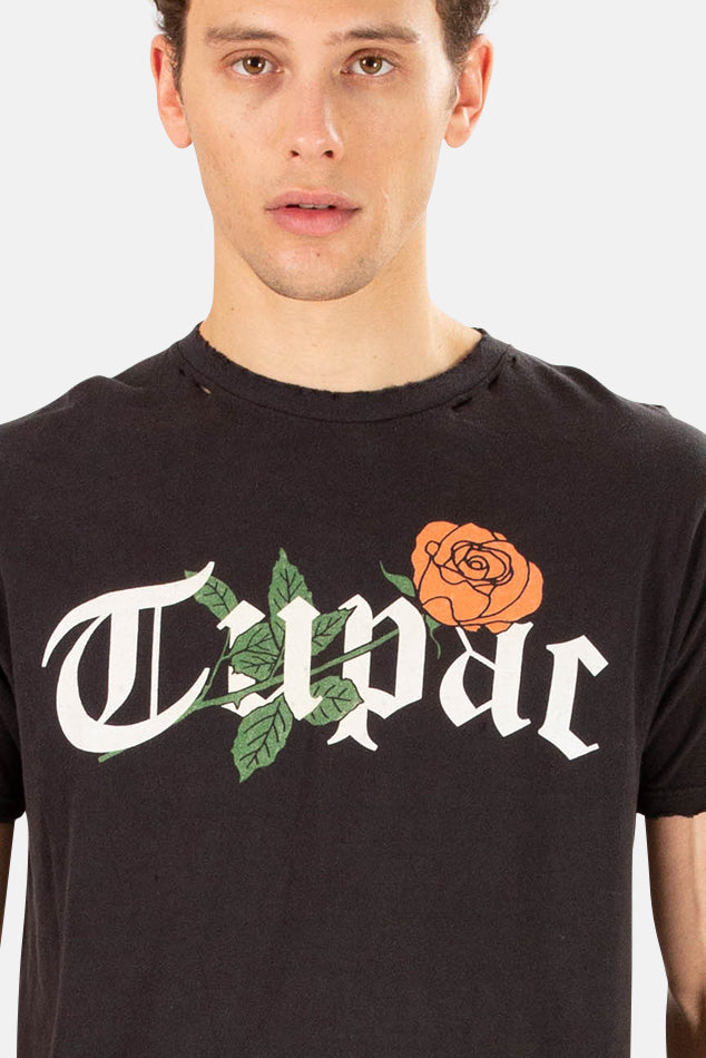Tupac Rosy Logo Tee Black - blueandcream