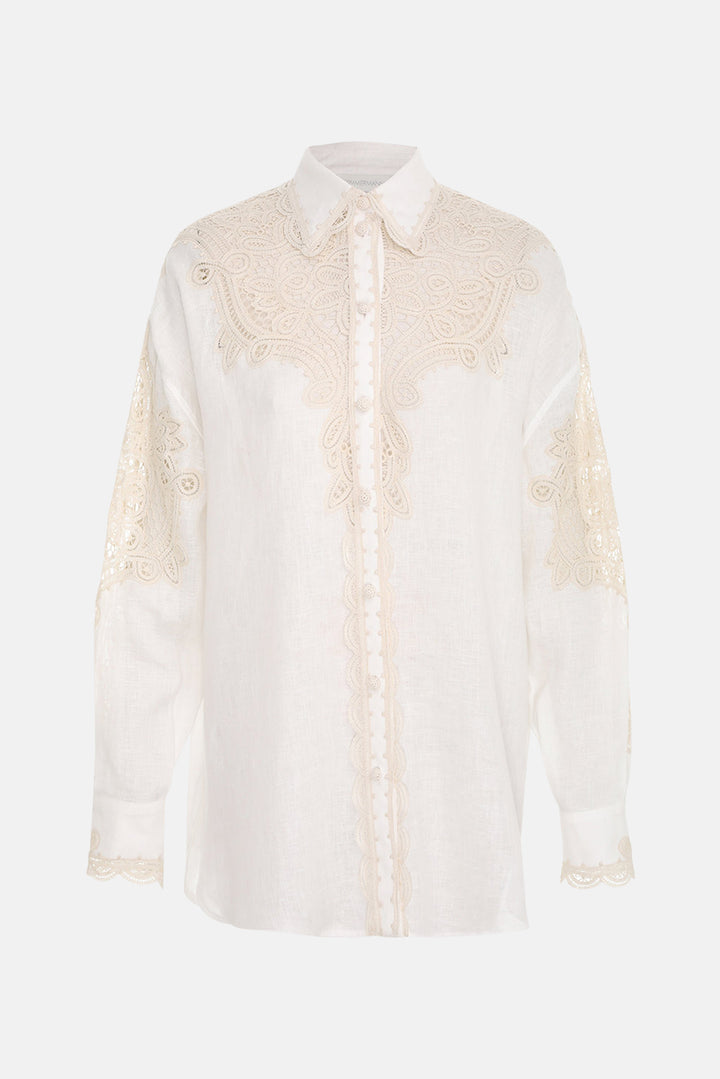 Laurel Embroidered Shirt Ivory/Cream
