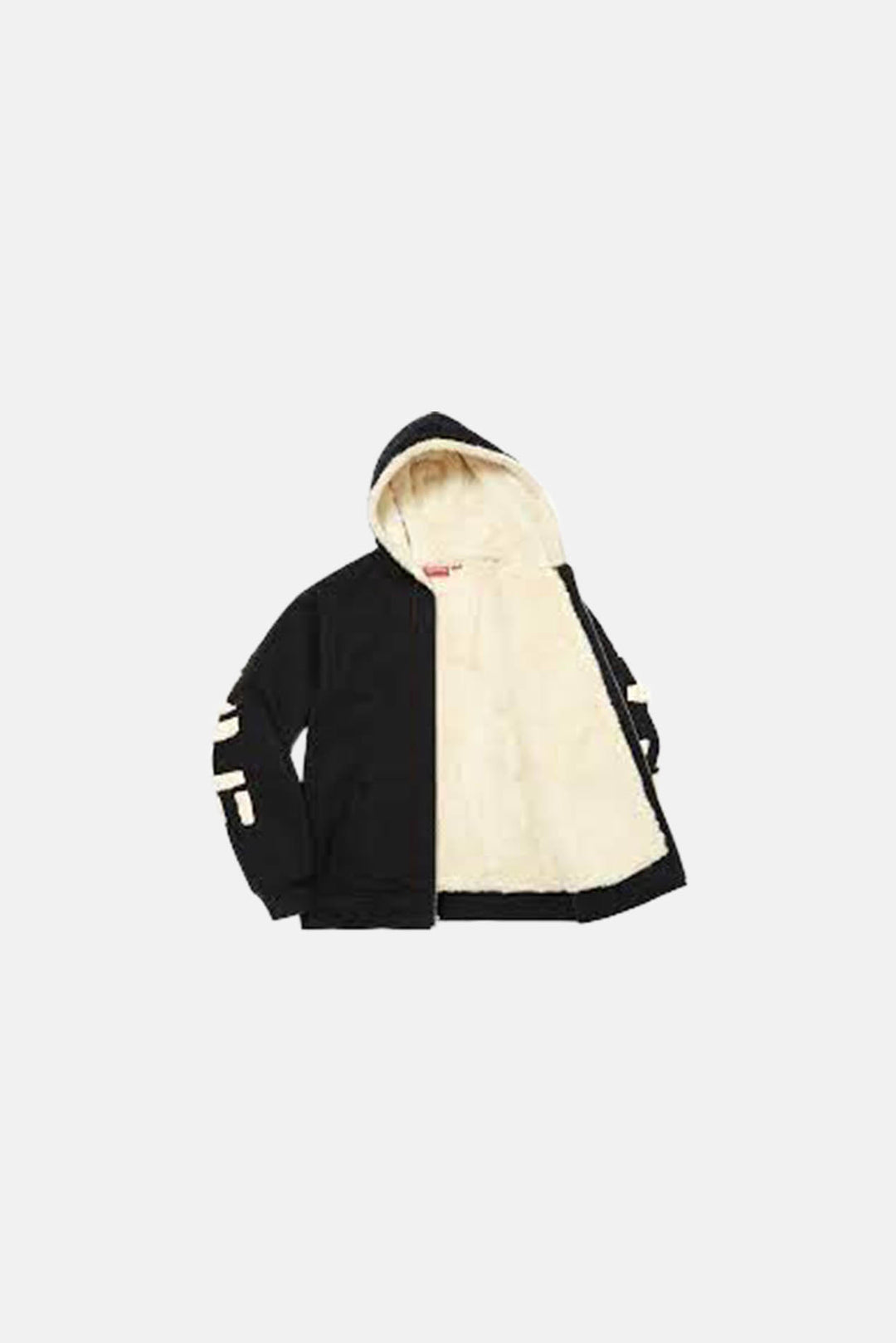 Supreme Faux Fur Lined Up Hooded Sweatshirt Black