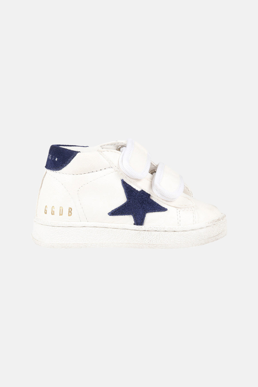 Toddler June Sneakers White/Dark Blue Suede Star - blueandcream