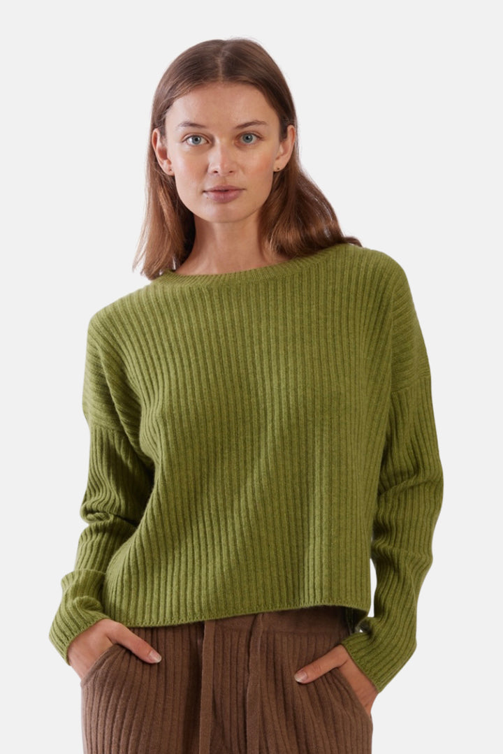 Chase Crop Sweater Sap Green